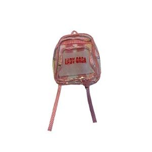 🆕 Lady Gaga Joanne Tour Large Clear Transparent Concert Backpack with Pink Trim